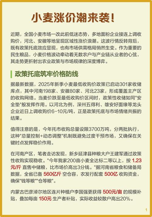 全国小麦价格持续上涨：山东领涨、陕西创新高，市场情绪成主要驱动力