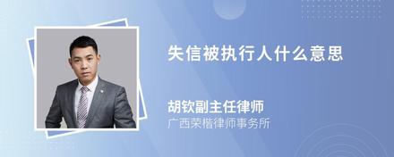 失信被执行人什么意思