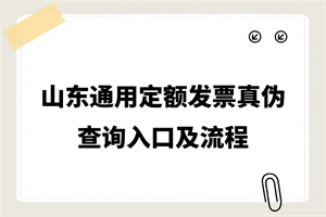 山东通用定额发票查询真伪全攻略，这些入口及流程你得知道