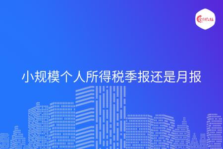 小规模个税：工资每月报，经营所得每季报